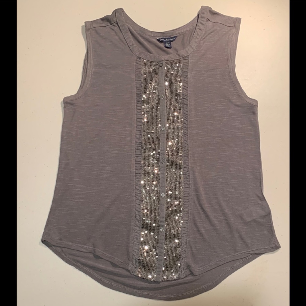 American Eagle Outfitters Sequin Panel Top WomenXS